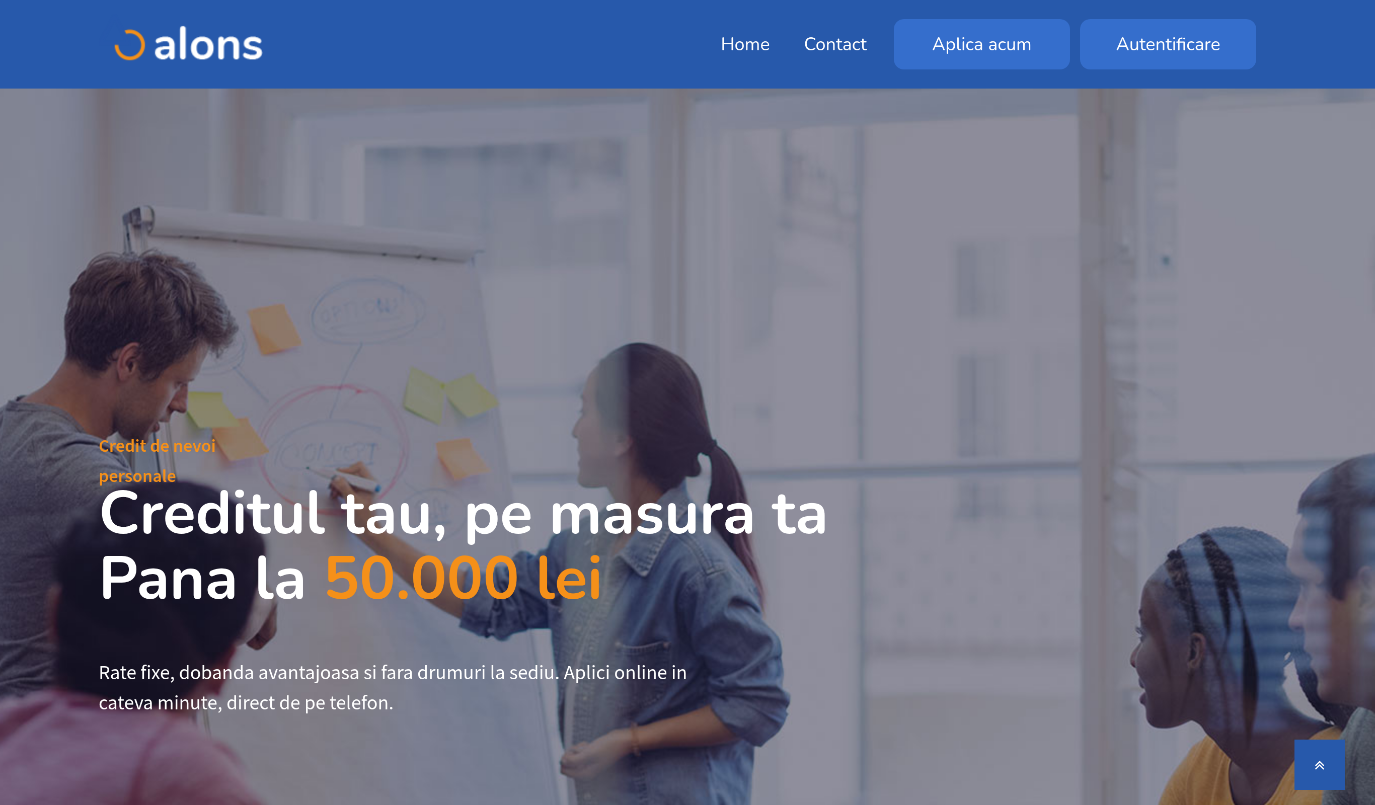 Site-ul unui CAR cu butonul Aplica acum